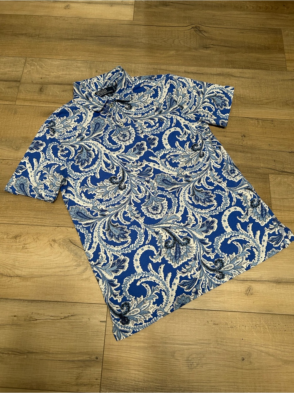Polo Ralph Lauren Blue Paisley Short-Sleeve Polo - Classic Men's Casual